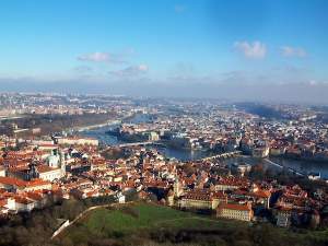 View of Prague from Petř&Iacute;n Hill.